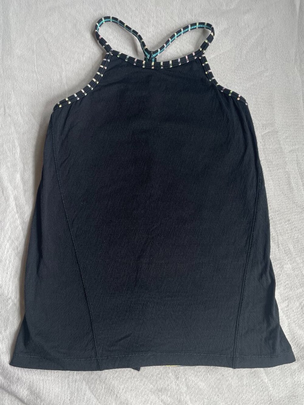 Ivivva Black Racerback Tank with Contrast Trim Girls 10